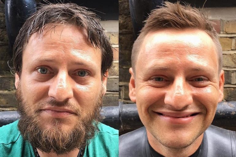 Berberi u shkurton flokët falas të pastrehëve