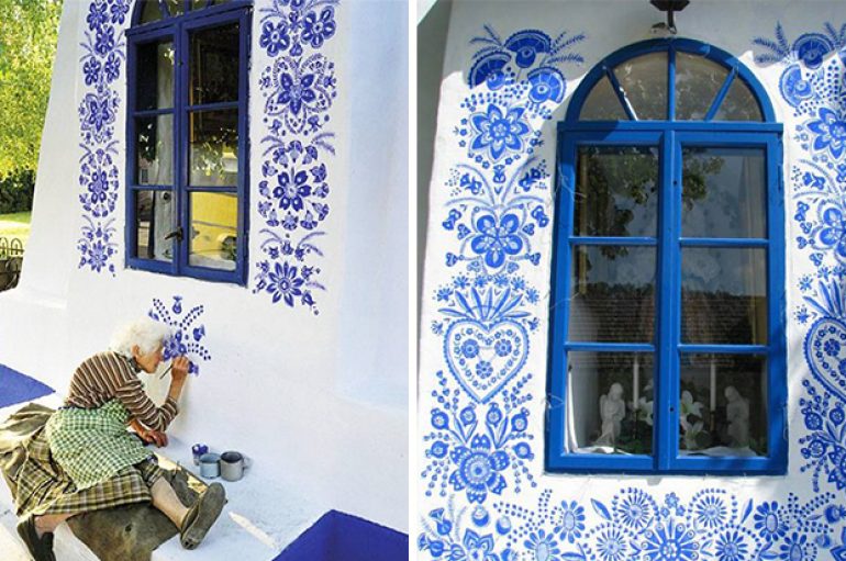 Gjyshja 90 vjeçare e shndërron fshatin e vogël në galerinë e saj të artit 