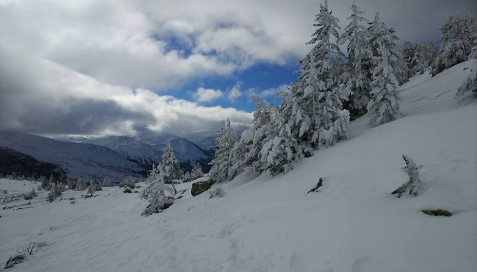 Mali i Gjallicës mbuluar me dëborë