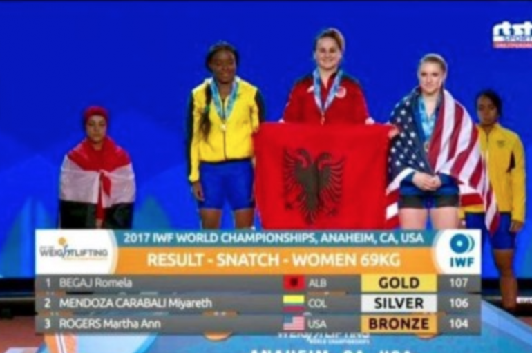 Romela Begaj fiton medaljen e artë në Botërorin e Peshëngritjes, rezultat historik