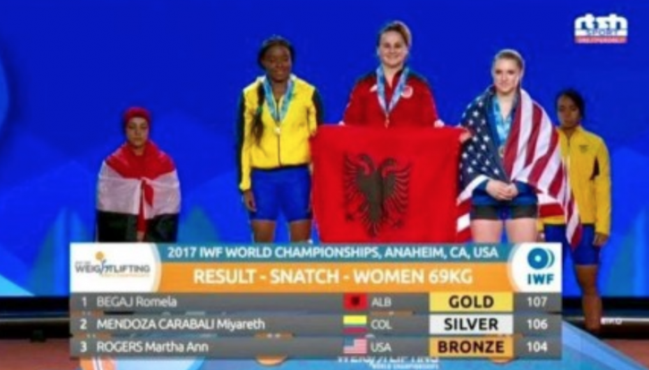 Romela Begaj fiton medaljen e artë në Botërorin e Peshëngritjes, rezultat historik