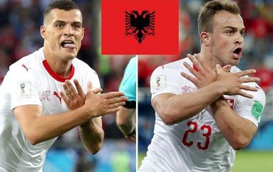 Shqiponjat ‘pushtojnë’ rrjetet sociale, festë për golat e Xhakës dhe Shaqirit