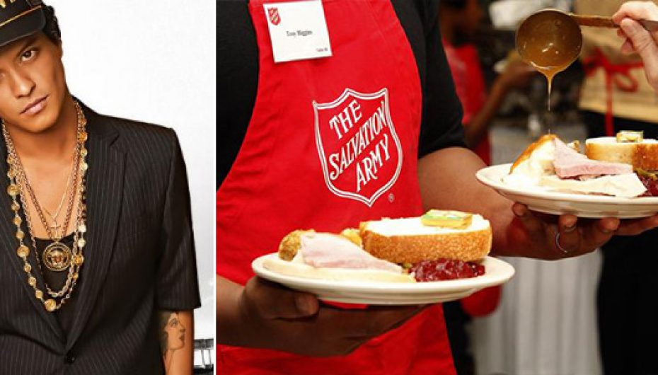 Bruno Mars dhuron ushqim për 24.000 njerëz