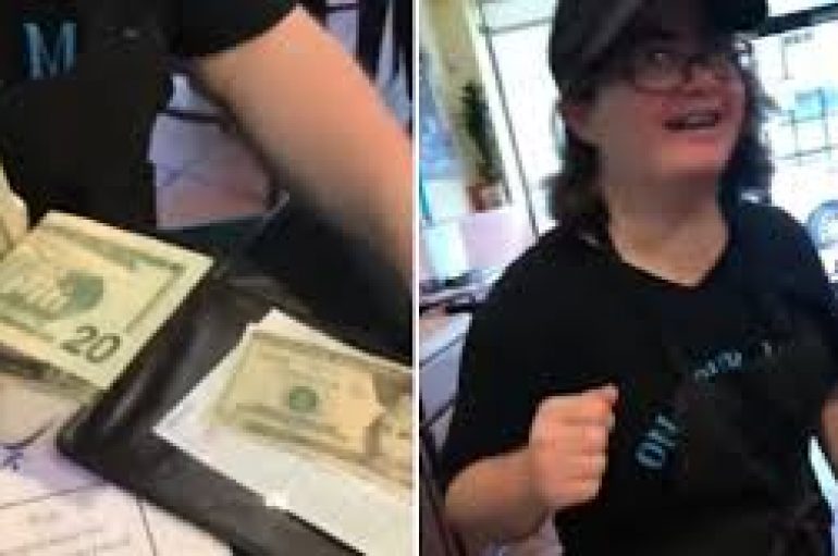 Kamerierja me nevoja të veçanta fluturon nga gëzimi, merr bakshish të madh nga klienti