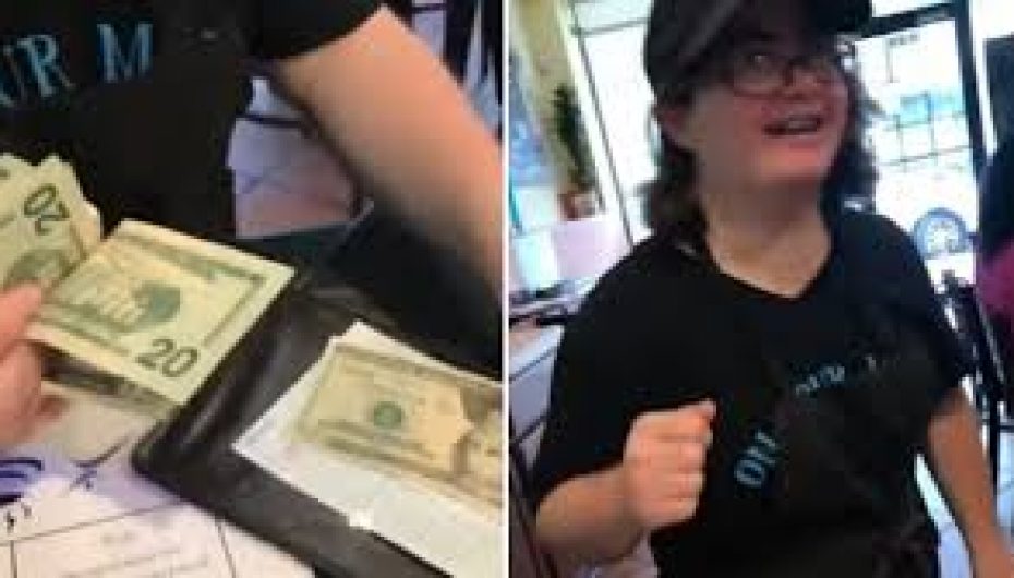 Kamerierja me nevoja të veçanta fluturon nga gëzimi, merr bakshish të madh nga klienti