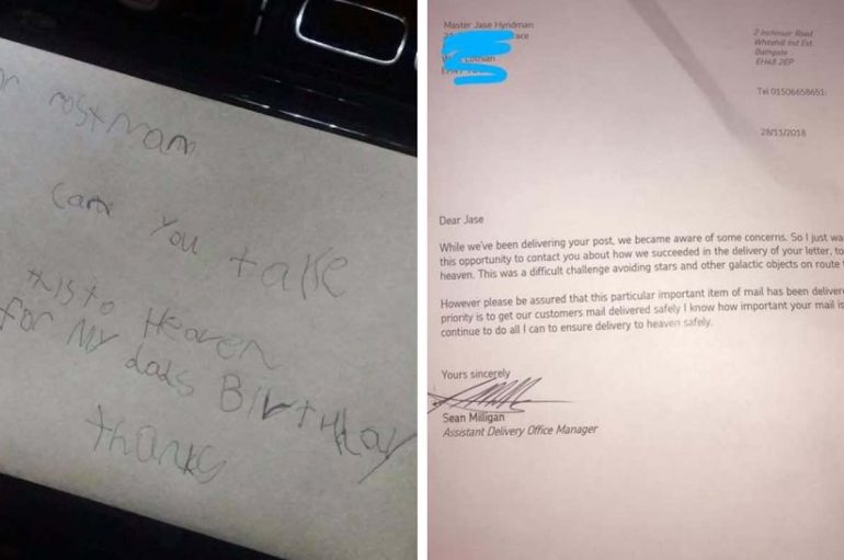 Djali i dërgon letër për ditëlindje babait të tij në parajsë, gjesti i postierit do t’ju ngrohë zemrat