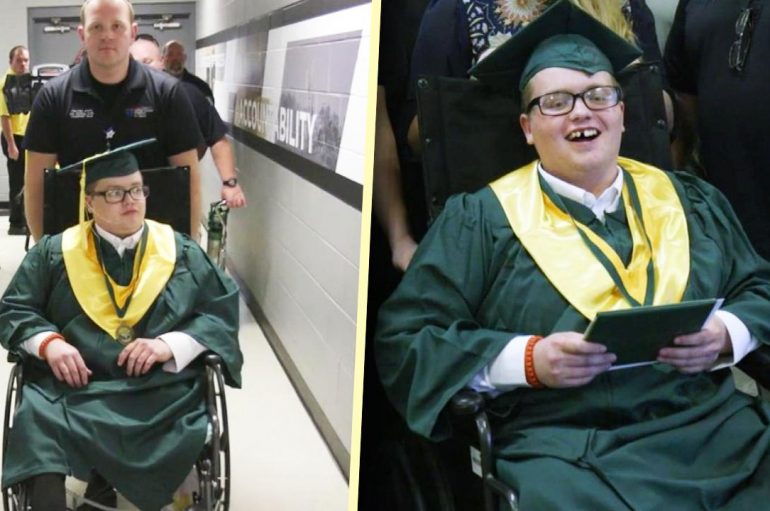 Adoleshenti i sëmurë, shkon në ceremoninë e diplomimit me ndihmën e spitalit