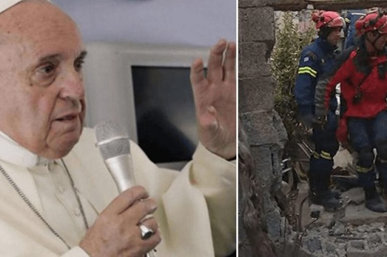 Papa Françesku dhuron 100 mijë euro për familjet e dëmtuara nga tërmeti