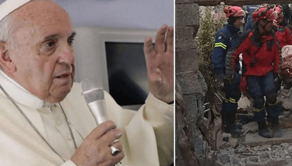 Papa Françesku dhuron 100 mijë euro për familjet e dëmtuara nga tërmeti
