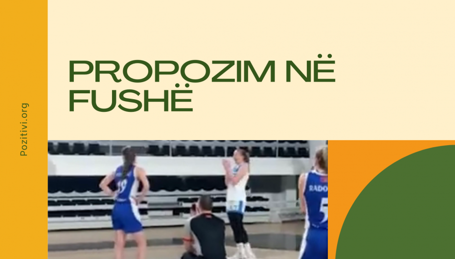Foto të bukura/ Një propozim për martesë në ndeshjen e basketbollit