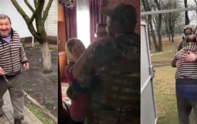 Lot dhe përqafime, momenti kur ushtari ukrainas rikthehet në shtëpi