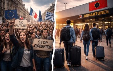 Bota proteston, Shqipëria emigron